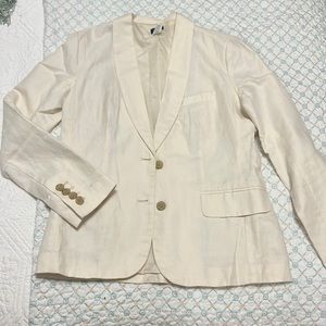 J Crew Ivory Linen Blazer